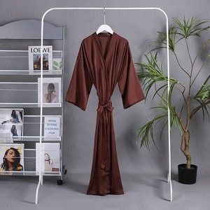 Abito <span class=keywords><strong>Kimono</strong></span> in raso da donna <span class=keywords><strong>rosso</strong></span> vino abito <span class=keywords><strong>Kimono</strong></span> taglia normale pigiama da donna pigiama - Product Image 3
