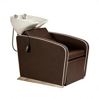 Lit de lavage de cheveux semi-inclinable en cuir Dongkai pour salon de coiffure, avec accoudoirs rotatifs, pour utilisation en salon et spa