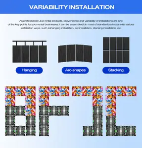 TOPvision กลางแจ้งประสิทธิภาพสูงให้เช่าผนังวิดีโอจอแสดงผลความละเอียดสูง Stack หน้าจอ LED สําหรับคอนเสิร์ตเทศกาลดนตรี