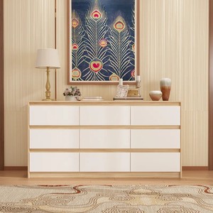 Antiguo dormitorio de madera contrachapada 9 cajones tocador de almacenamiento barato <span class=keywords><strong>Oficina</strong></span> plegable Simple armario Vintage cómoda para sala de estar - Product Image 6