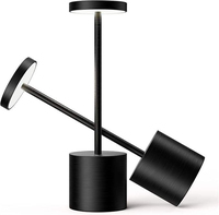 Lámpara de Mesa LED Inalámbrica Recargable con 3 Modos de Iluminación, Luz Regulable, Lámparas de Escritorio Portátiles de Hierro para Restaurantes Modernos