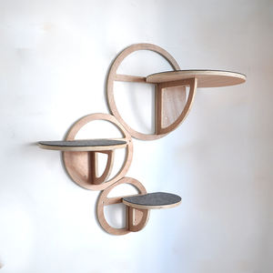 Weltweites Schiff Sperrholz und Filz hohl runder Kratz baum 3 Donut-Sprung stufen, 15 mm Bretts kelett und 5 mm Wollfilz abdeckung - Product Image 2