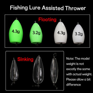 Lanceur assisté pour leurres de pêche, dispositif de longue portée <span class=keywords><strong>flottant</strong></span> et coulant, accessoires Texas Rig avec paillettes et contrepoids - Product Image 2