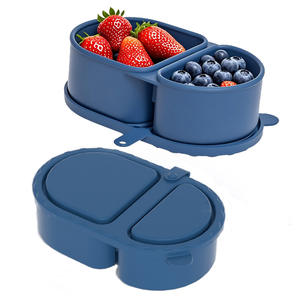 Boîte à lunch en silicone de qualité alimentaire au design moderne, compatible micro-ondes, chauffable, étanche, compartimentée, boîtes bento - Product Image 1