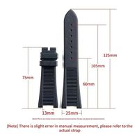 BEEFLYPOWER Nouveau bracelet de montre en silicone étanche et anti-transpiration avec interface spéciale, accessoires de bracelet de montre 25 mm pour homme