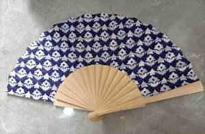 Customizable Folding Cloth Fan Carved Music Angel Classic Spanish Style Wood Handle Halloween Promotion Motif for Love Occasions - Product Image 3