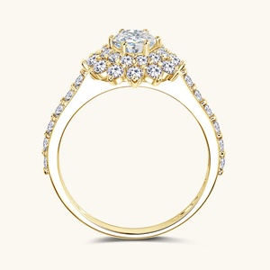 Lead-free Snowflake Imitation Moissanite or 5A Zircon Ring for Women Trendy Jewelry Wholesale Copper Brass Jewellery - Product Image 3