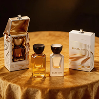 Flacon de parfum vide personnalisé 30ml 50ml 100ml, forme carrée, verre épais, vaporisateur à fine brume, flacon de parfum givré avec boîte cadeau