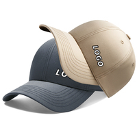Topi Baseball Heyacap Anti Air 6 Panel Hitam Model Sandwich Brim Melengkung Custom Bordir Logo, Dapat Disesuaikan, Fashionable