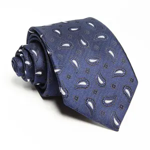 Design de marque de luxe multi-motifs pour hommes, polyester coloré paisley floral uni à pois soie cravates pour hommes 7cm