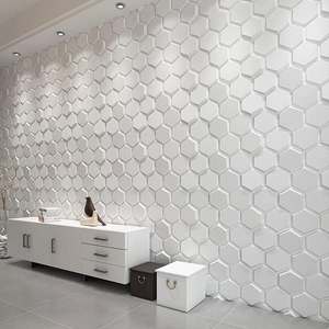 AISEN DECOR, venta al por mayor, hexágono Pvc 3D Diy, panel de pared impermeable de grano de madera, diseño geométrico moderno para decoración del hogar - Product Image 6