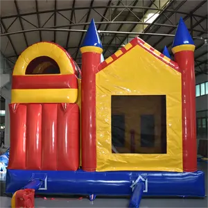 Combo de castillo hinchable móvil con tobogán, combo de Castillo de salto inflable para niños a la venta