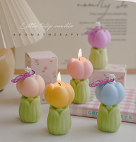 Bougie décorative en cire de soja en forme de fleur de tulipe 3D parfumée, idéale pour la décoration de table à la maison – Meilleures bougies parfumées en gros