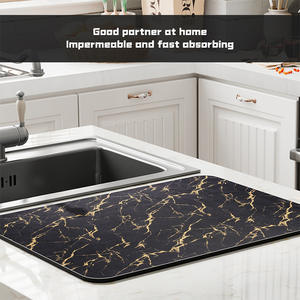 Tapete de Drenaje para Cocina de Tierra de Diatomeas, 30x40cm, 40x50cm, 50x60cm, Rectangular, Patrón Abstracto, Material de PVC, No Requiere Lavado - Product Image 3