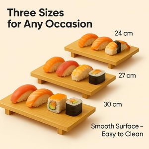 Bandeja de Bambú Estilo Japonés para Servir Sushi, Tabla para Sushi, Plato para Sashimi, Vajilla Ecológica para Rollos, Nigiri y Aperitivos - Product Image 4