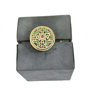 Luxury Premium Quality <b>Gold</b> Plated Brass Adjustable Moissanite Trendy <b>Ring</b> for Women's Wedding & Party Wear Collection - Product Image 2
