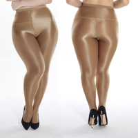 Collants brillants taille haute effet huile pour femmes grandes tailles
