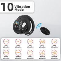 Meistverkaufter Vibrierender Ferngesteuerter Keuschheitskäfig Peniskäfig mit 10 Vibrationen Peniskäfig mit 6 Ringen 2 Schlüsseln Silikon Tragbar