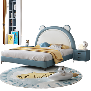 Mignon <span class=keywords><strong>petit</strong></span> ours oreille moderne en cuir <span class=keywords><strong>lit</strong></span> pour enfants garçons et filles 1.8 mètres Double <span class=keywords><strong>lit</strong></span> princesse en bois - Product Image 6