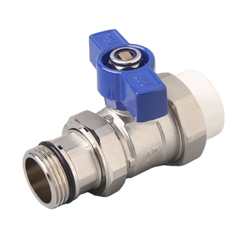low MOQ floor heating ball valve with filter valve 1/2 3/4 inch pex pipe forge valve blue red handle