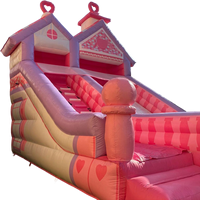 Tente dôme gonflable en PVC de 5 m, thème dessin animé, avec éléments convexes, équipement de divertissement extérieur pour enfants, toboggans colorés en forme d'ammonites