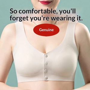 Reggiseno Estivo Sottile da <span class=keywords><strong>Donna</strong></span>, Stile Canotta, con Chiusura Frontale, Senza Ferretto, Senza Cuciture, Taglie Forti, in Nylon, per Mamme, Donne <span class=keywords><strong>di</strong></span> Mezza Età e Anziane - Product Image 1