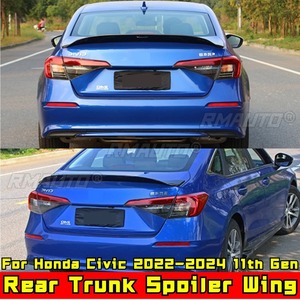 Pour Honda Civic 2022-2024 11e génération Aileron de toit arrière Aileron de coffre arrière Kit carrosserie Accessoires auto - Product Image 3