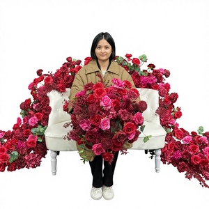 Guirnalda de Flores Artificiales de Peonías de Seda Realistas, Resistentes a la Intemperie, Directo de Fábrica, para Bodas y Ceremonias en Jardines - Product Image 1
