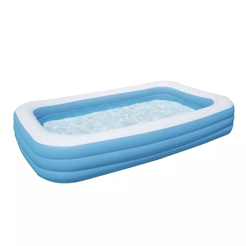 High Quality Summer Outdoor 3 Layers Pvc Blue Rectangular Adult Kids Inflatable Swimming Pool