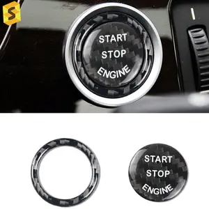 ES Neues Design für Auto-Innen zubehör Tuning Carbon-Motor Start knopf One Touch Keyless Switch Stop Cover Für BMW