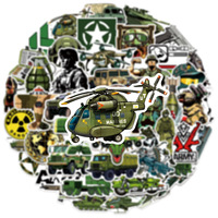 50 pièces Force militaire réservoir voiture Graffiti autocollants pour bagages bouteille voiture décor vert soldats arme pistolet autocollant