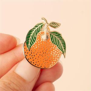 Épingle Usine personnalisé fruits émail dur peinture brillant or métal chapeau épingles Agrumes <span class=keywords><strong>Orange</strong></span> <span class=keywords><strong>Clémentine</strong></span> <span class=keywords><strong>Mandarine</strong></span> épinglette badge - Product Image 1