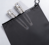 Petits sacs d'emballage noirs givrés à fermeture éclair avec anneau de traction pour pinces à cheveux et bijoux – Sacs à fermeture éclair givrés