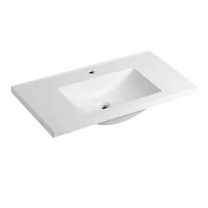 Sanitary Ware Supplier Rectangle Artificial Stone Wash Hand Basin Solid Surface Resin Bathroom Sink For Bathroom