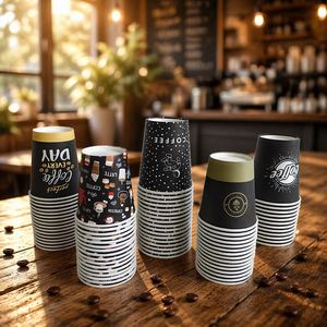 Gobelet jetable créatif en papier de qualité alimentaire pour café, thé au lait, avec couvercle anti-brûlure pour boissons chaudes, emballage extérieur pour magasins - Product Image 2