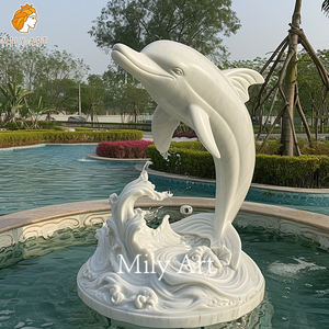 Décoration d'intérieur personnalisée sculpture de <span class=keywords><strong>fontaine</strong></span> de <span class=keywords><strong>dauphin</strong></span> en marbre blanc <span class=keywords><strong>pour</strong></span> <span class=keywords><strong>piscine</strong></span> - Product Image 6