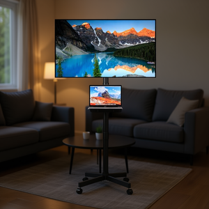 Support TV mobile de 23 à 60 pouces, roulettes inclinables, réglables en hauteur, pour téléviseurs LED LCD OLED incurvés, VESA 400x400mm - Product Image 2