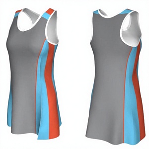 Maillot de netball athlétique moderne et personnalisé, respirant, en tissu 100 % polyester de qualité supérieure, sans manches, pour le sport - Product Image 1