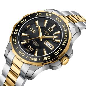 Drioshipping, reloj mecánico automático de lujo para hombre, correa de acero de zafiro, resistente al agua, GMT, características comerciales, acero inoxidable ODM - Product Image 1
