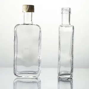 Marasca Flaschen Transparente quadratische flache Glas Olivenöl flaschen mit Schraube Kunststoff kappe Glas Mini Wein quadratische Flaschen