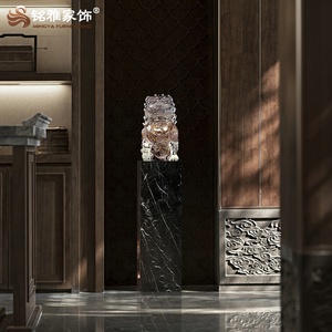 Sư tử trong suốt bức tượng phong thủy trang trí Nhựa điêu khắc - Product Image 4