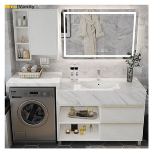 New Fashion Water Resistant PVC Banos Floor Standing Plywood Bathroom Vanity Cabinet