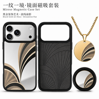Ensemble cadeau de 3 coques de téléphone avec impression UV personnalisée, support magnétique et collier en acier inoxydable