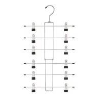 With Clips 6 Layers Foldable Metal Trouser Rack Household Pants Skirt Underwear Scarf Storage Hanger