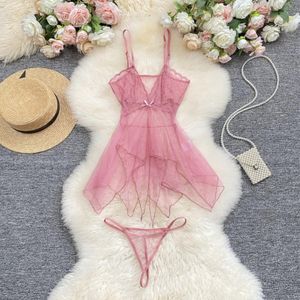 Sexy Unterwäsche Mesh Transparentes Niedliches Tüll-Nachthemd-Set für Damen - Product Image 2