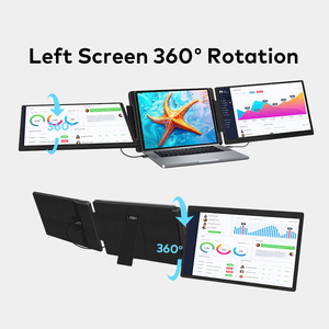 Monitor Portátil Triple de Pantalla Dual de 15.6 Pulgadas, 1080P IPS, 60Hz, HDMI, USB C, Extensor para Laptop, para Negocios, Juegos, LED - Product Image 4