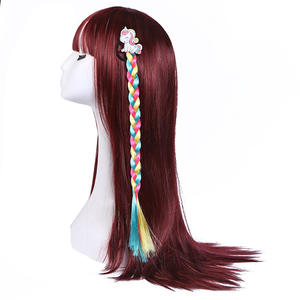 女の子用ヘアネクタイ<span class=keywords><strong>PL</strong></span>卸売新スタイルウィッグ弾性ヘアバンドスパンコールユニコーンキラキラヘアクリップ子供 - Product Image 2