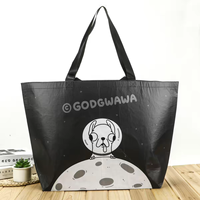 Sac fourre-tout en RPET recyclé de qualité supérieure avec longue poignée en ruban, poignée en corde, sac de courses réutilisable, polypropylène laminé, logo personnalisé