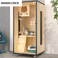 Produit chaud intérieur multi-niveaux luxe Pet Cage maison en bois chat Villa maison