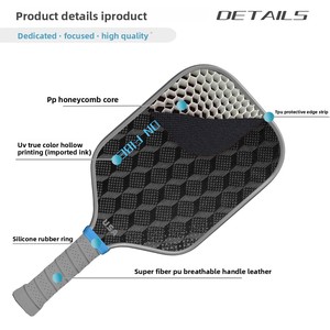 Đen 3D ba chiều nâng cao mô hình sợi carbon hỗn hợp mô hình vải mờ thô chọn Vợt Tennis dày 16mm - Product Image 2